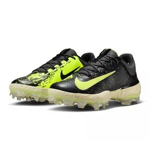 NEW Nike Alpha Huarache Elite 4 Low MCS Baseball Black Lime FV6096-001 Men Sz 9